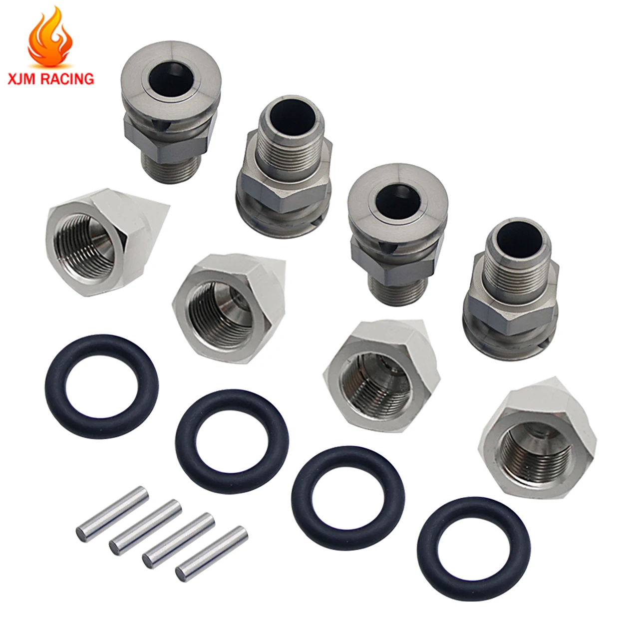 Losi 5ive T Rovan V5 LT 4WD KM X2 DDT FID 트럭 타이어 부품 용 휠 용 24MM 합금 확장 샤프트 세터 휠 너트 세트