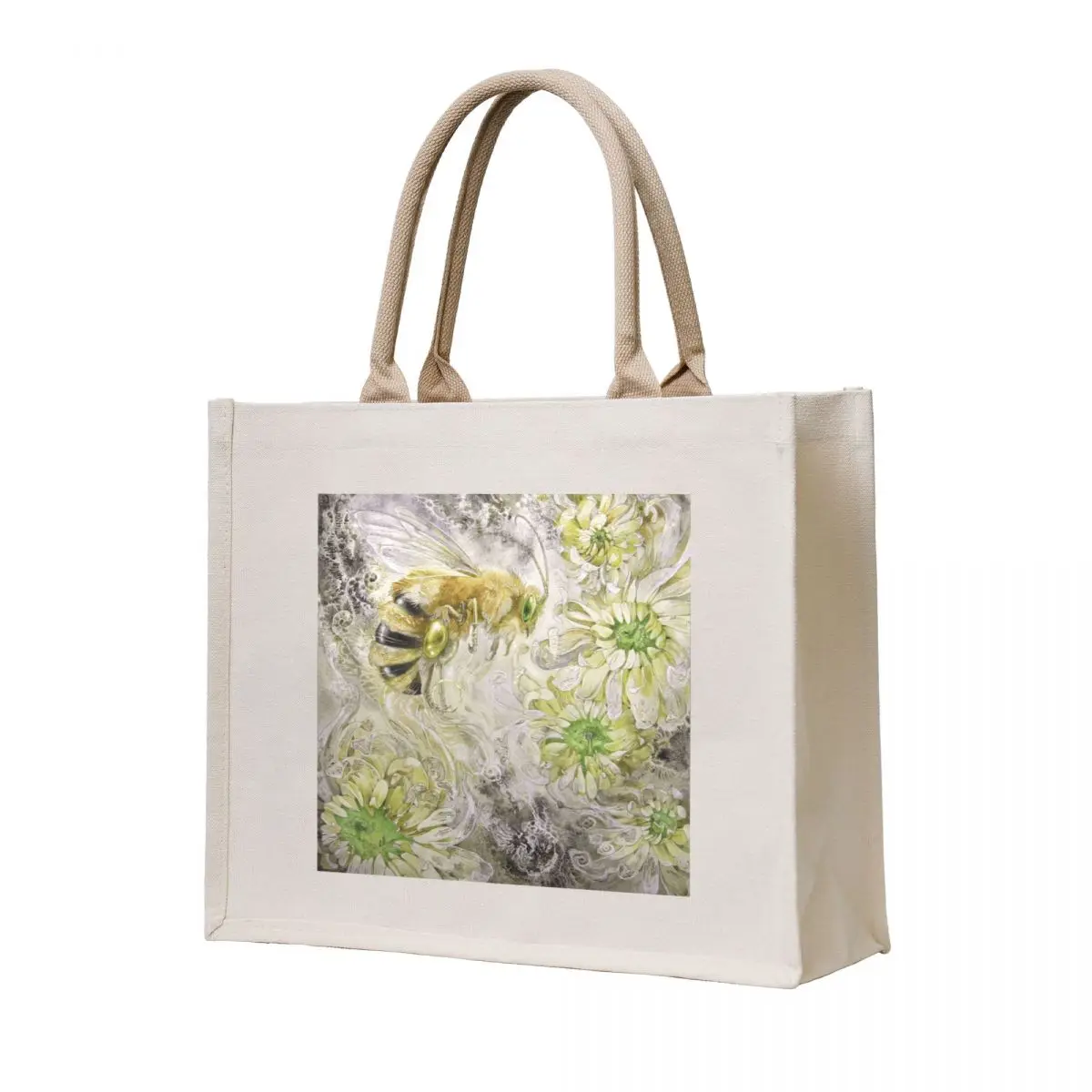 

Honeybee - Dreaming Flowers - Blossoms Tote Bag personalized tote shopper bags reusable grocery bags