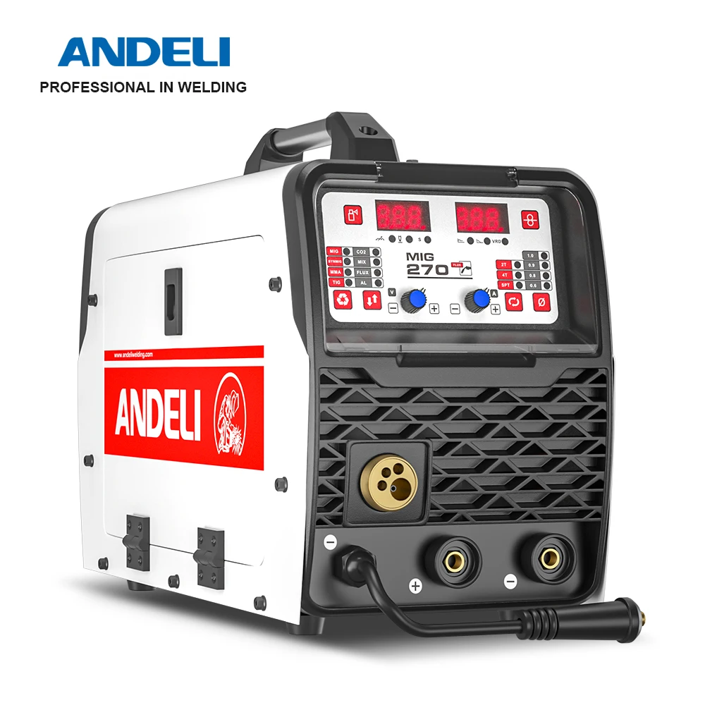 

ANDELI MIG-270 MIG Welding Machine 220V MIG/Lift TIG/MMA 3 in 1 Semi-Automatic Inverter MIG Welders Gas Gasless Soldering