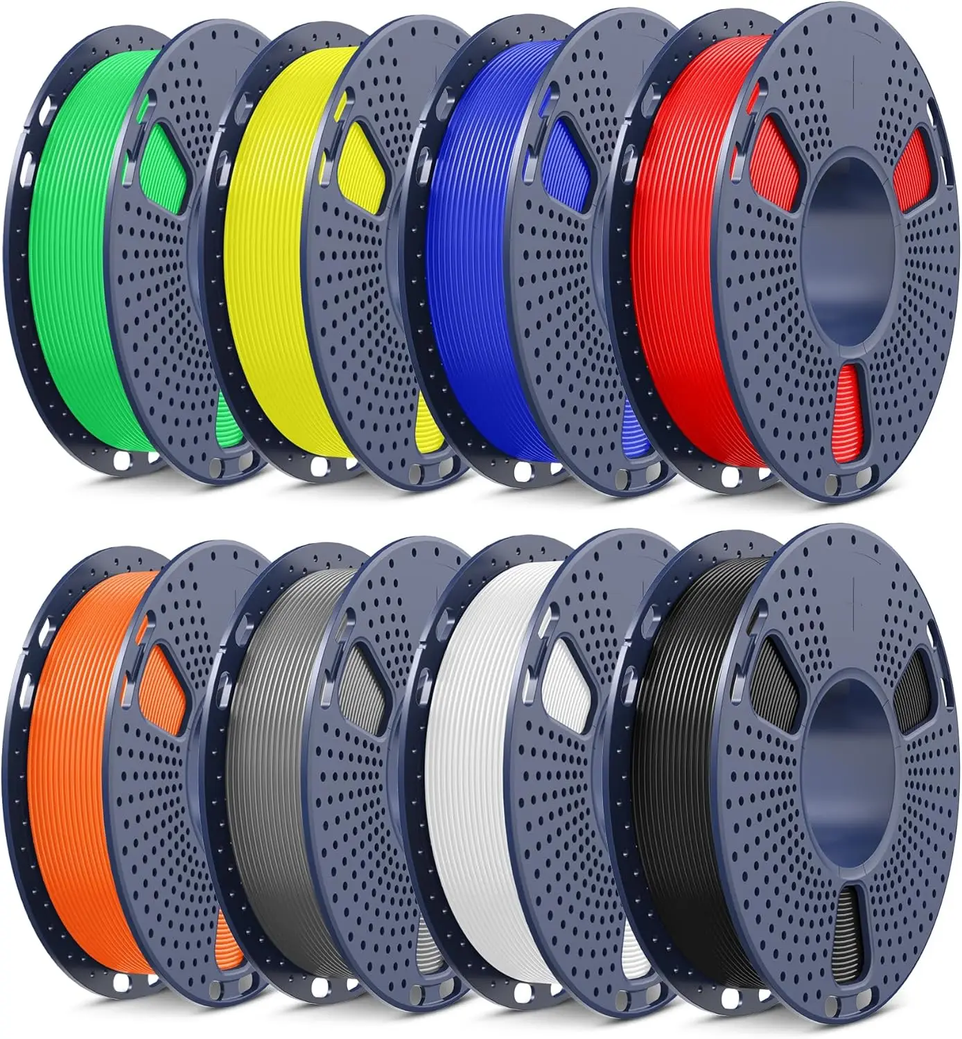 

Multicolor PLA+ 3D Printer Filament Bundle, 1.75mm, Vacuum Packed, 8 Spools (2kg Total) - Assorted Colors