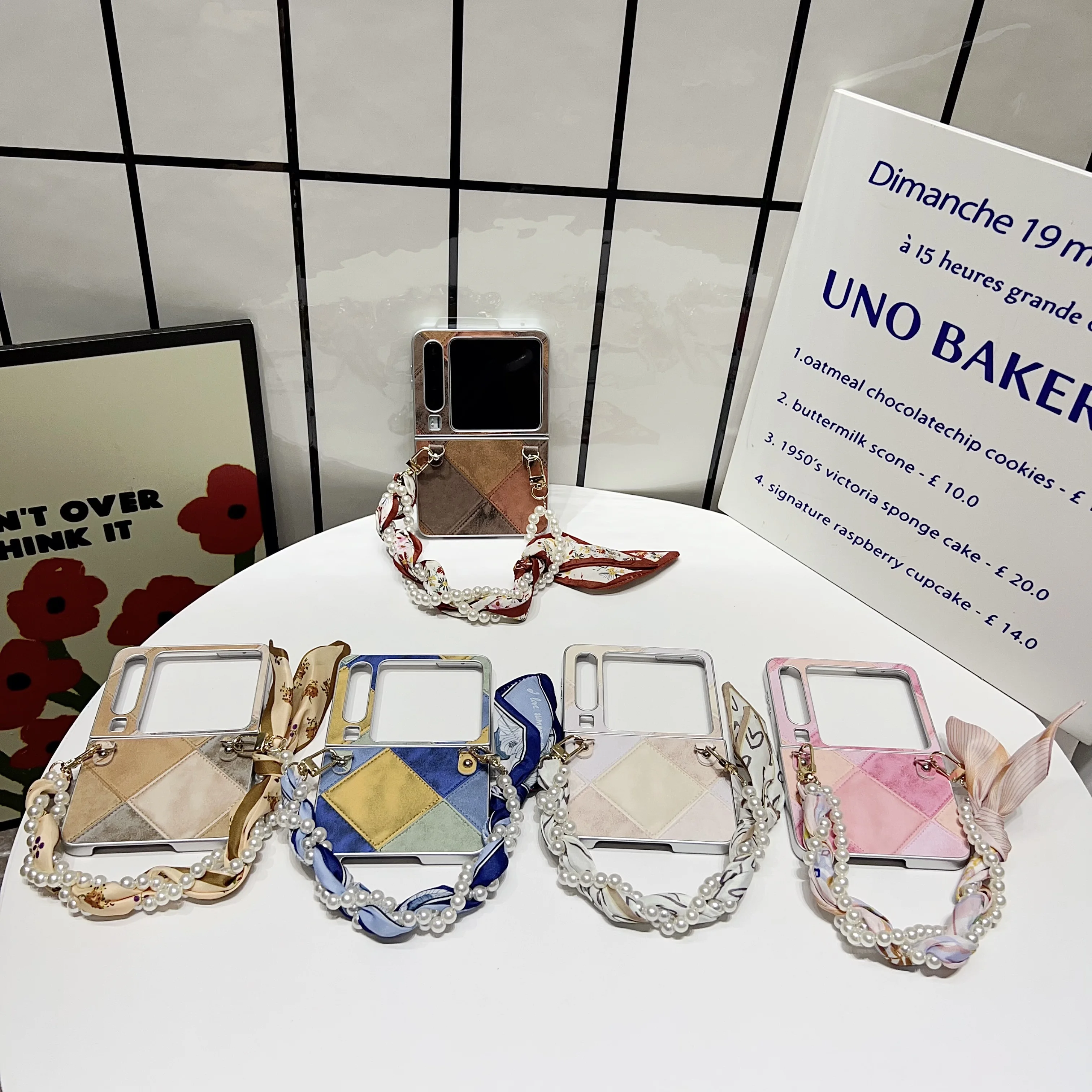 

Back Cover For Huawei Pura X Case Pearl Scarves Bracelet Chain Hard PC Shockproof Phone Case