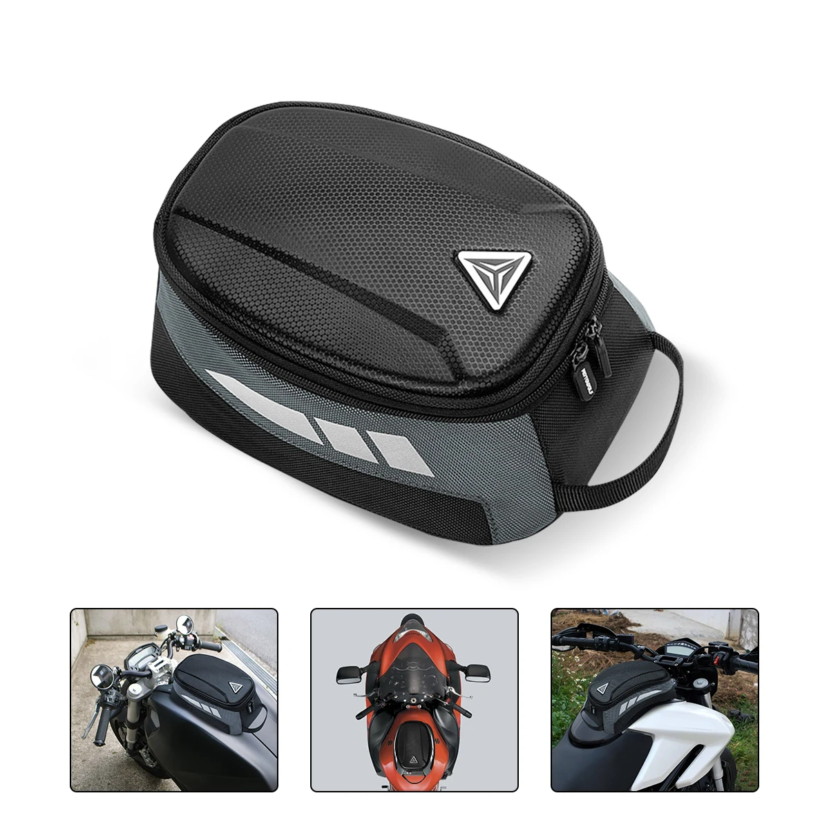 Magnetische Motorrad Tank Tasche EVA Hard Shell Motorrad Heizöl Tank Tasche 4,5 L Tragbare Karte Telefon Werkzeug Tasche Universal Schwarz – Detail 11