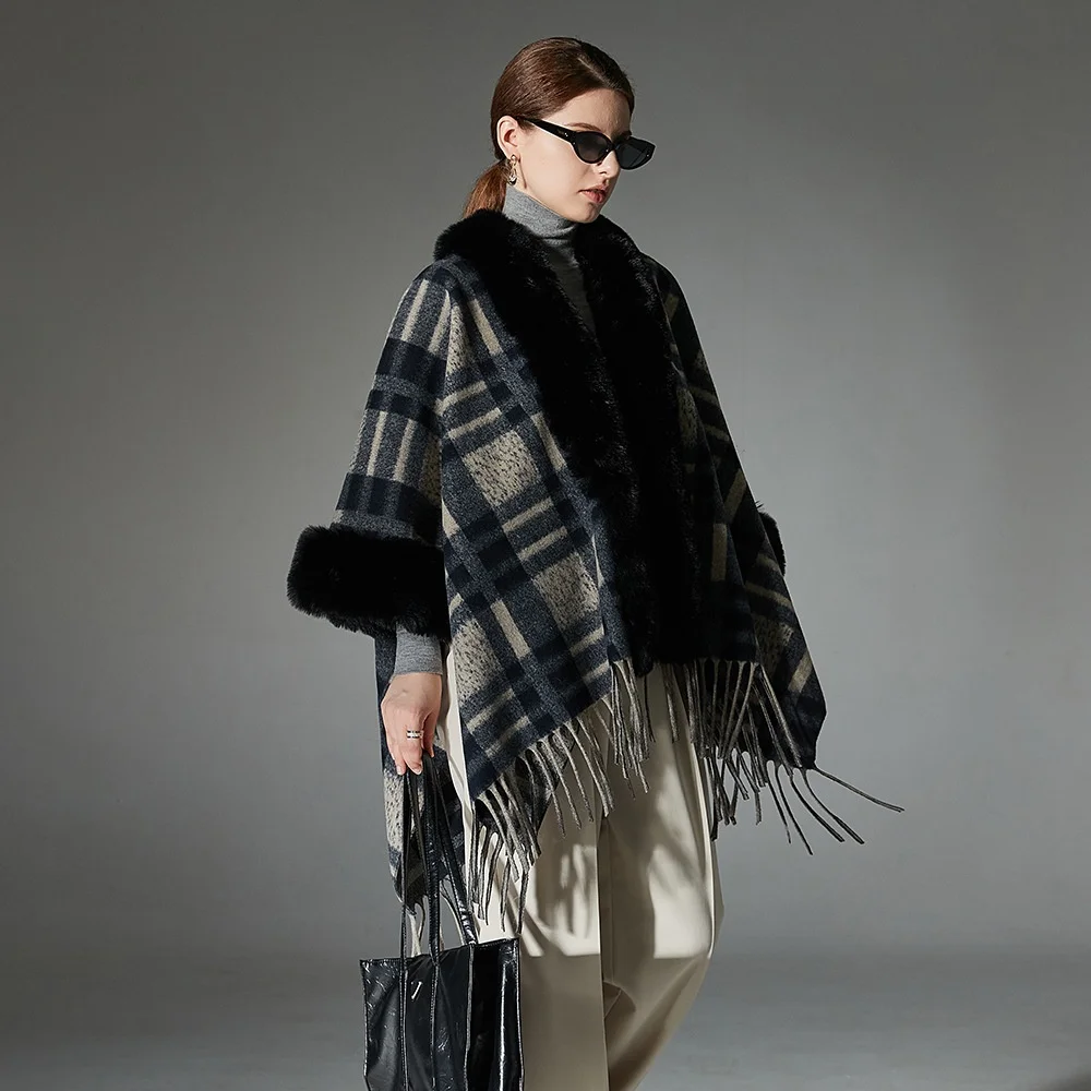 

Теплый клетчатый шерстяной воротник, шило, осень-зима, новый Sle, тибетский синий материал из полиэфирного волокна, другой материал 00%