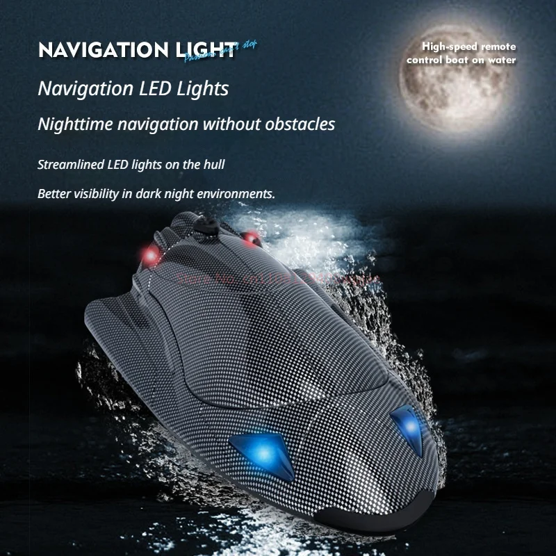 2.4g Carbon Fiber Rc Radio Electric Ship High Speed 25km/H Vortex Turbine Jet Remote Control Racing Boat Toy Gift For Kids Adult