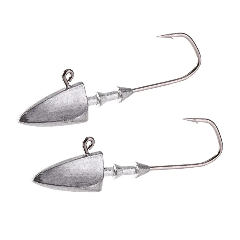 2Pcs Triangle Head Hooks 5g Ship Type Fishing Hook Soft Worm Jig Lure Hook Jig Head Fishing Tackle Hooks