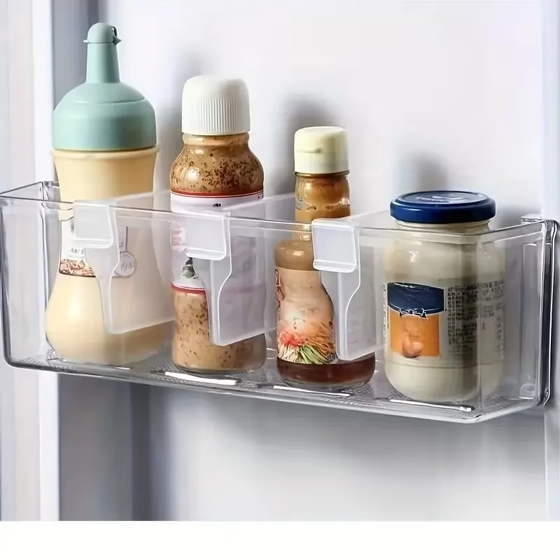 13pcs Refrigerator Door Organizer Set – Adjustable Transparent Dividers, Space-Saving Storage
