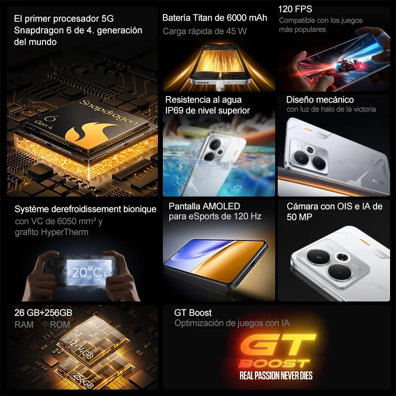 realme 14 Smartphone 5G Snapdragon 6 gen 4 Pantalla AMOLED de 6.67» y 120Hz Batería Titan de 6000mAh 45W Cámara OIS de 50MP Versión EU 3
