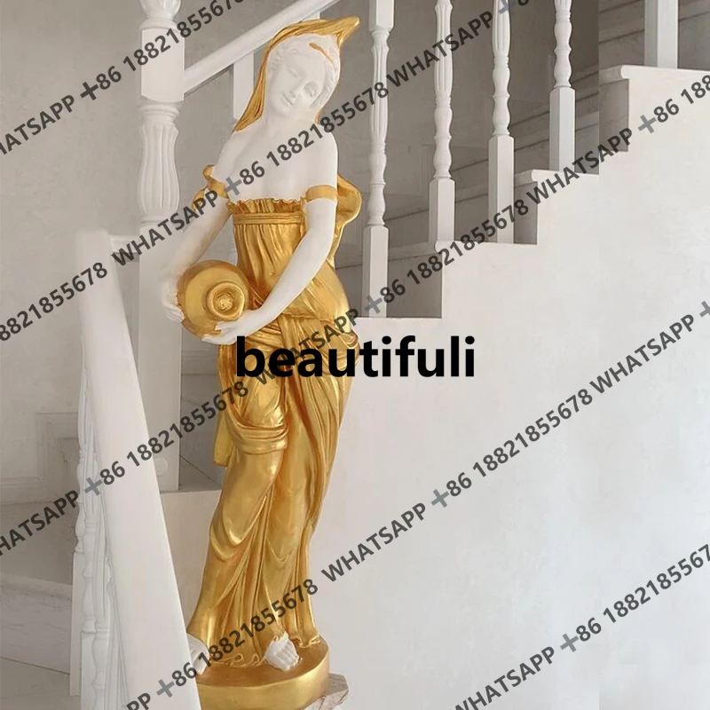 European character carrying ornament, courtyard decoration, wedding floor statue ornament