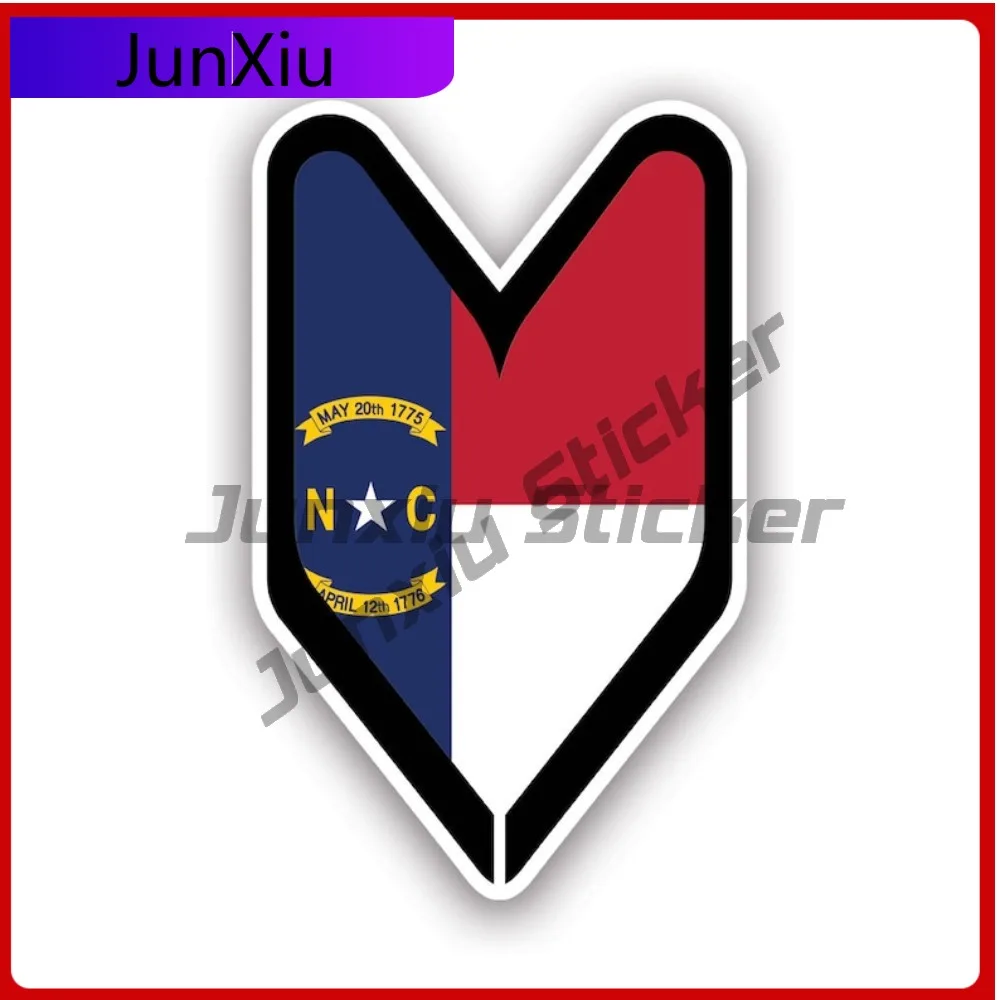 North Carolina Driver Badge Sticker Waterproof Cute Bumper Waterproof Vinyl Decal For Laptops Protection Fun Outdoor Creative