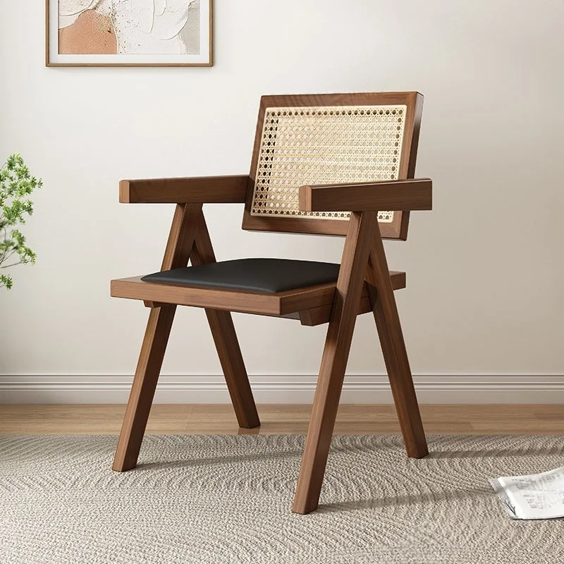 

Cozy Solid Wooden Occasional Accent Chair 2025 Round Frame Teak Wood Lounge Chair Family Room Bedroom Hotel Leisure Wicker