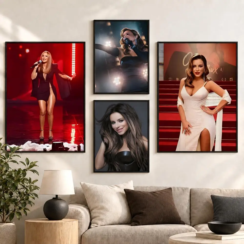 Ani Lorak Pop Singer Glamorous Stage Concert Portrait Poster Aesthetic Art Print for Bedroom & Living Room Decor, Unframed