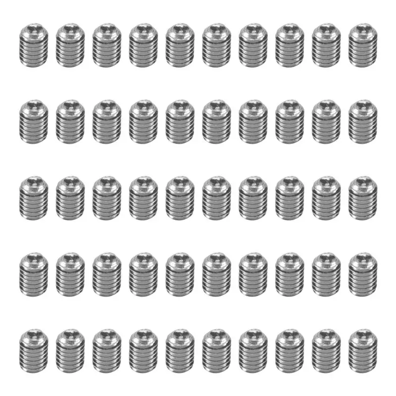 PORK-M3x4mm Stainless Steel Hex Socket Set Cap Point Grub Screws 50Pcs