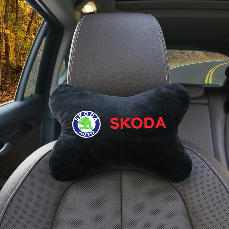 Car Seat Belts Shoulder Protection Car Soft Headrest Cushion Neck Pillow fit for skoda octavia fabia rapid yeti Kodiaq superb