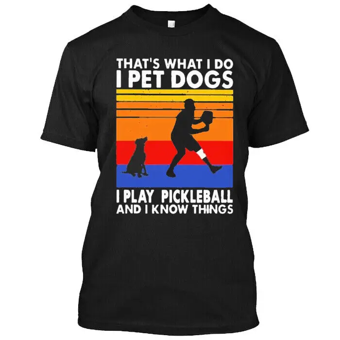 LIMITED Pet Dogs I Play Pickleball Funny Novel T-shirt L XL 2XL