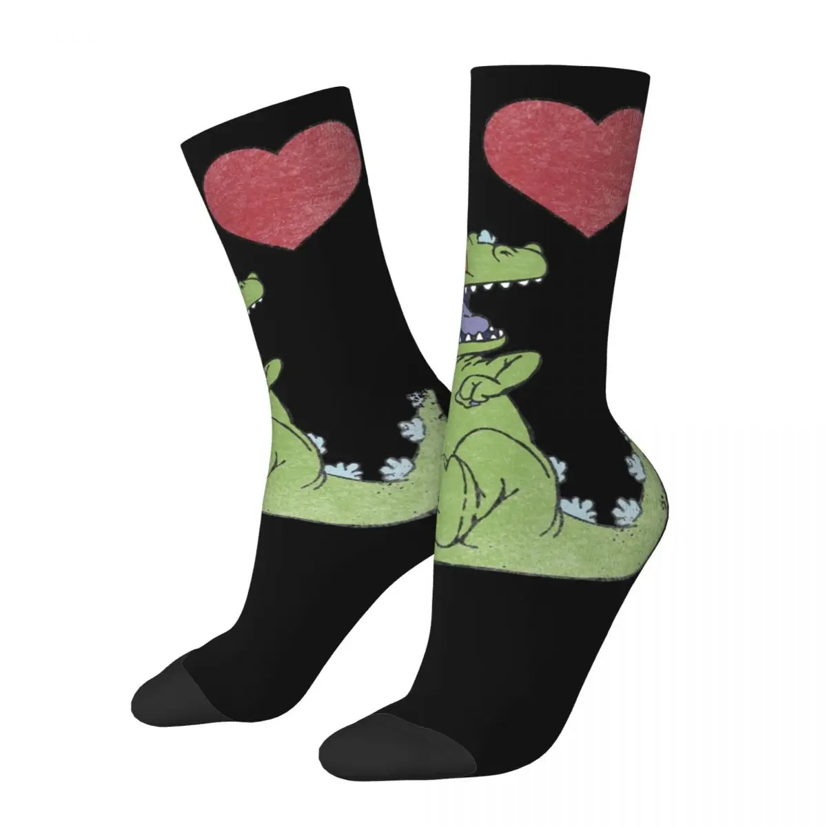 Rugrat I Love Reptar Distressed Heart Socks Men Women Funny Happy Socks Harajuku Spring Summer Autumn Winter Socks Gifts