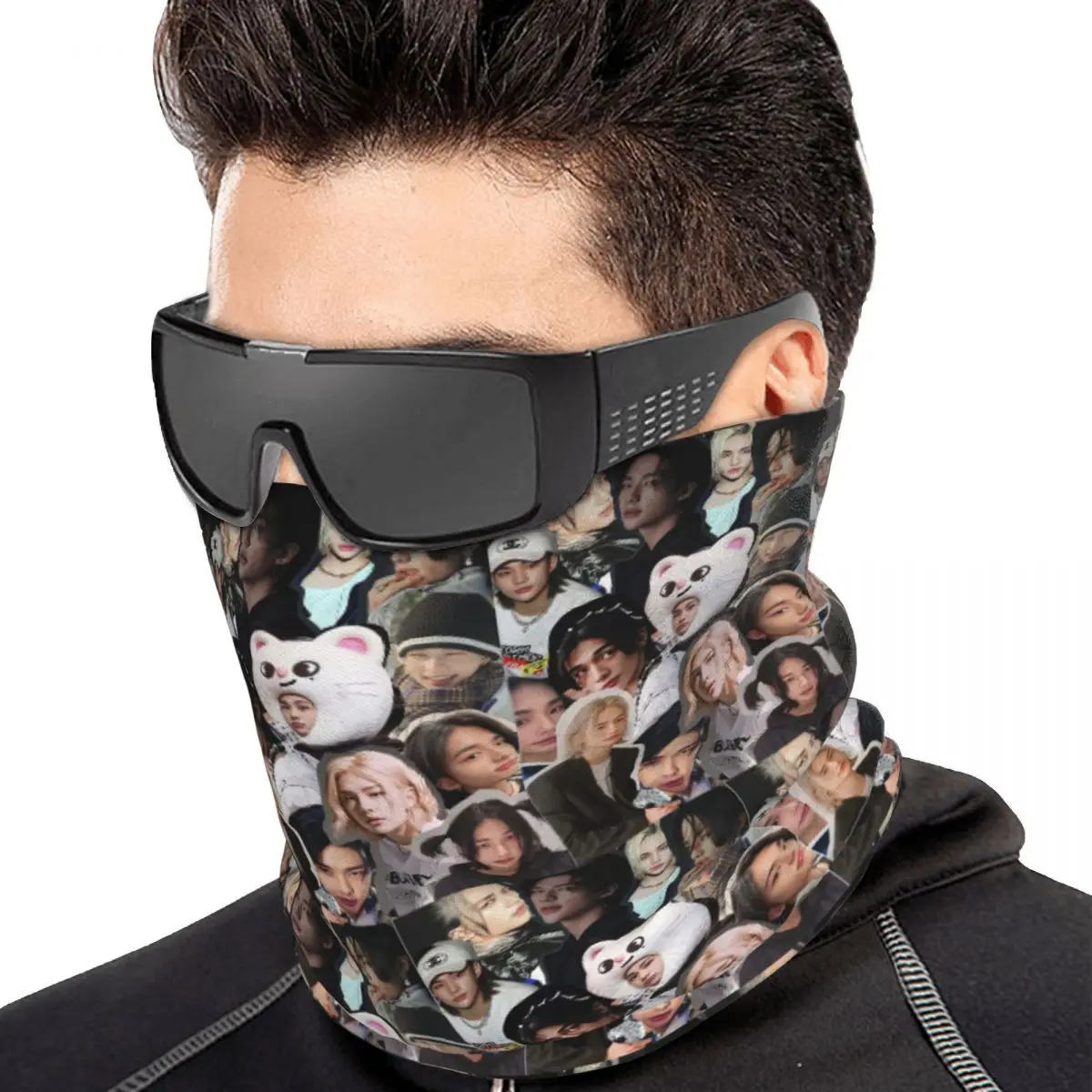 Hyunjin Collage Bandana Neck Gaiter Printed Mask Scarf Cycling Headband For Men Women Adult Windproof