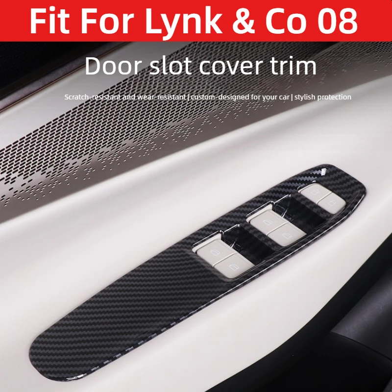 Fit For Lynk & Co 08 Door Slot Trim Cover Window Lift Panel Inner Door Handle Decor Auto Accessories