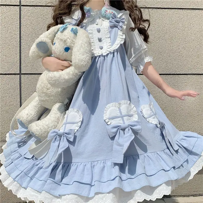 

Lolita dress solid color dress cute ghost lolita dress jsk suspender skirt dresses for women 2025 Regular Fit