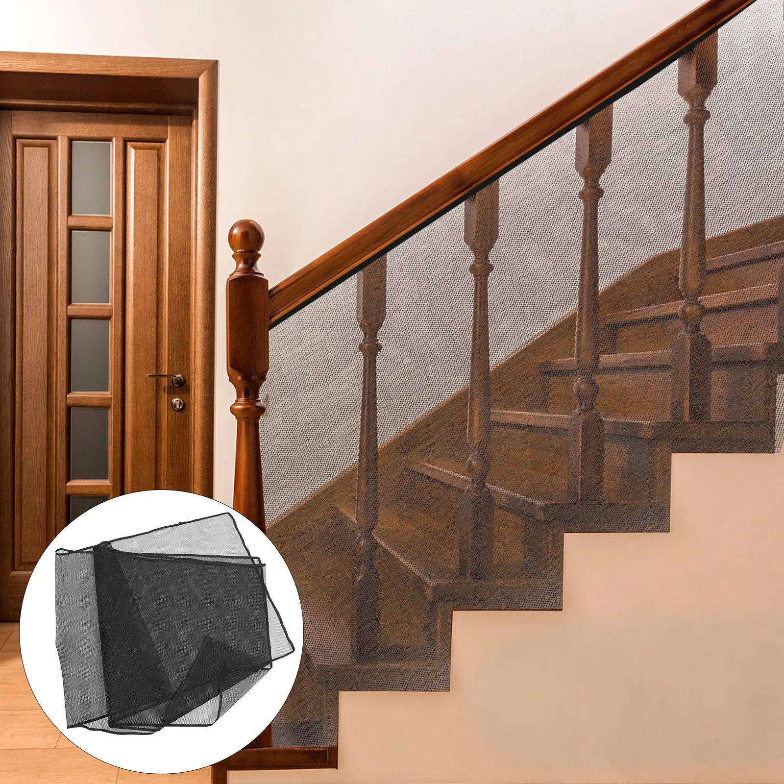 1Set Balcony Net for Kids Banister Guard Stair Safety Mesh Baby Railing Net 4.5x0.9m Pet Proof Screen Banister Guard
