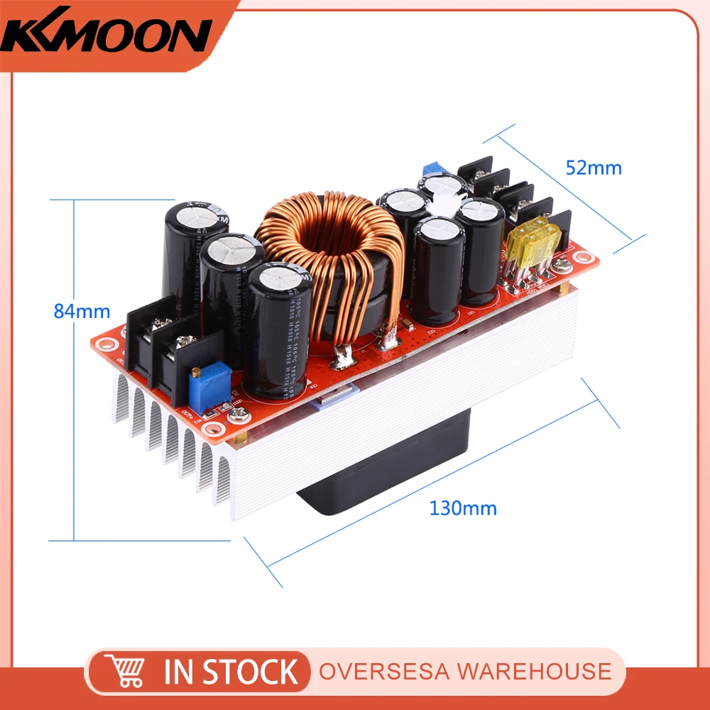 1500W 30A DC-DC Step Up Boost Converter 10-60V to 12-90V Current Power Supply Module With Fan