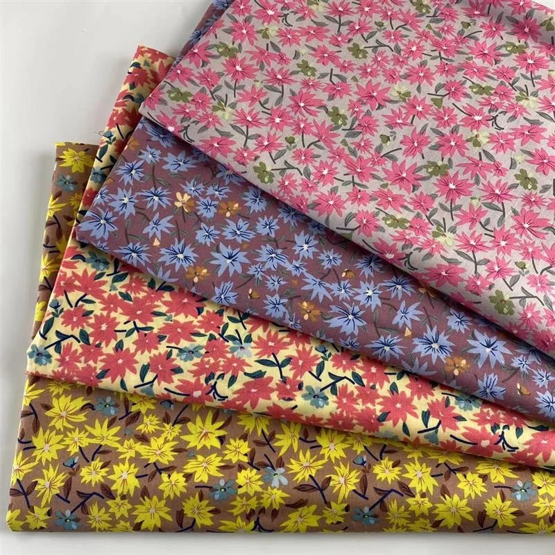 

Cotton Gauze Printed Fabric Retro Countryside Style Children's Women's Dress Home Clothes Material Eco Friendly Active Print