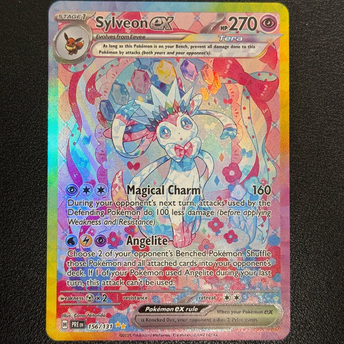 9Pcs/set Diy Self Made English Version Eeveelution Sv8A Collection Card Refraction Gauze Flash Eevee Anime Cards Gift Toys