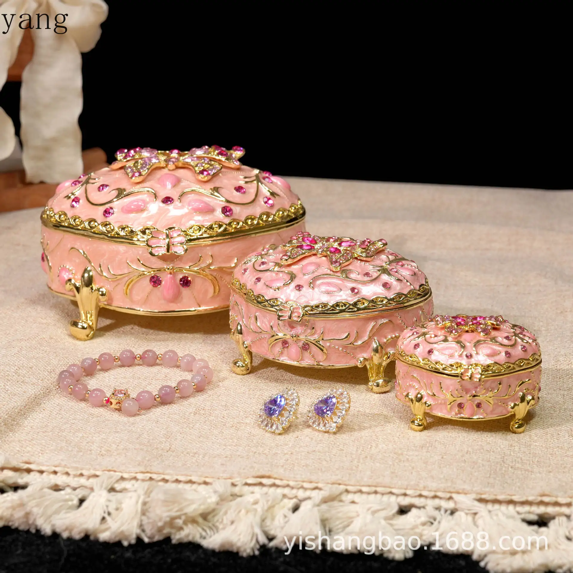 CX Metal Enamel Jewelry Box Diamond Storage Box Home Ornament