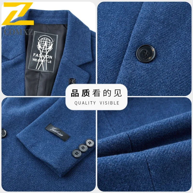 COMXZ 2025 Winter Fleece Lined Plaid Cotton Jacket Men Women Sherpa Wool Blend Coat Outdoor Sports Warm Tactics Outerwear