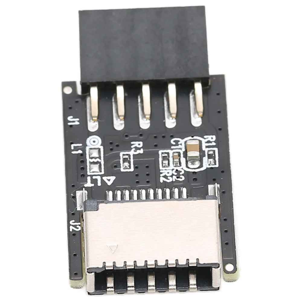 Fast Transfer USB2.0 to Type E Adapter Internal Header Black 9PIN to Type C Converter Front Type E Adapter USB Header Conversion