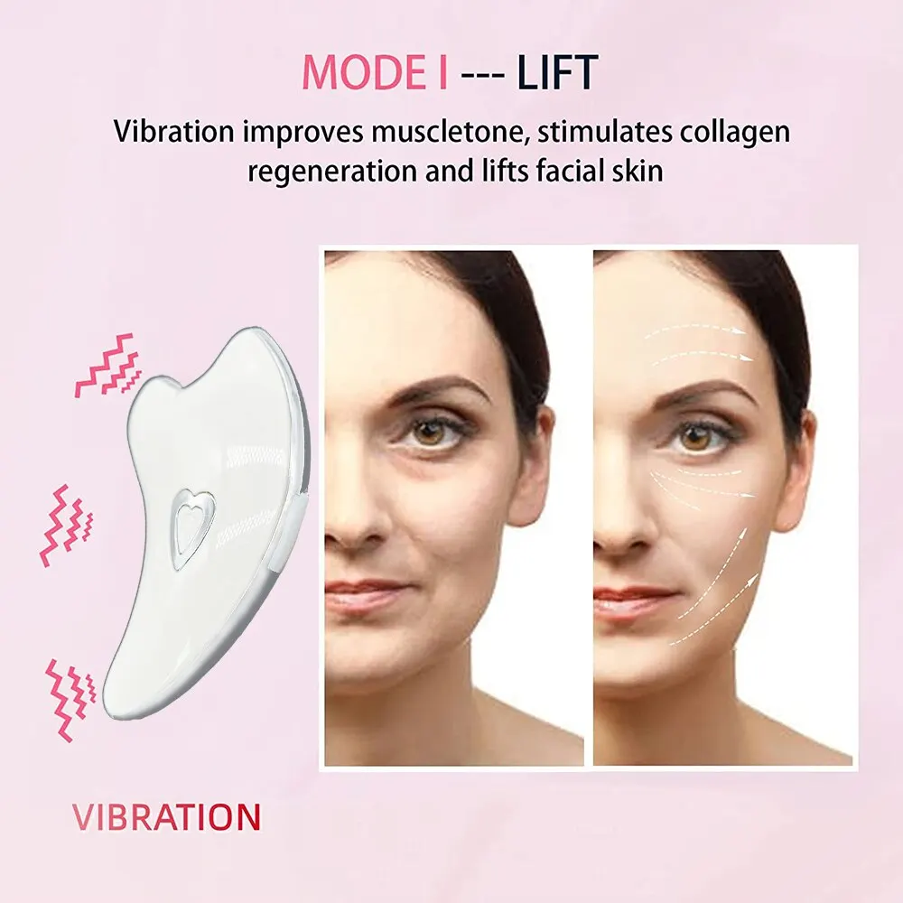 Điện sưởi ấm gua SHA mặt massager EMS Microcurrent mặt cạo công cụ chống nếp nhăn đôi cằm da mặt nâng thiết bị