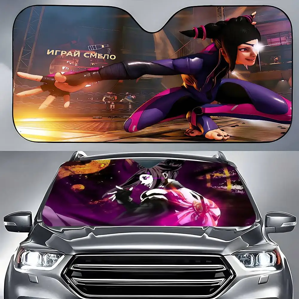 شخصيات اللعبة-H-Han Juri S-Street Car Sunshade Car Sunshade Window Sunshade Sunblock الزجاج الأمامي هود ظلة