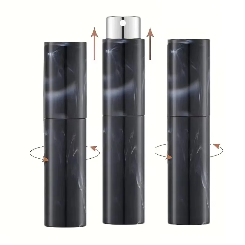 Picture 3: Marble Pattern Rotating 10ml Perfume Spray Bottle Set, Refillable Mini Travel-Sized Empty Cologne Sprayer, Portable Spray Bottle for Men and Women