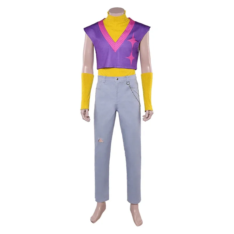 فيلم KPop شيطان هنتر 2025 غامض تأثيري لعب الأدوار زي شعر مستعار أقراط للرجال الأولاد مجموعة هالوين كرنفال حفلة البدلة