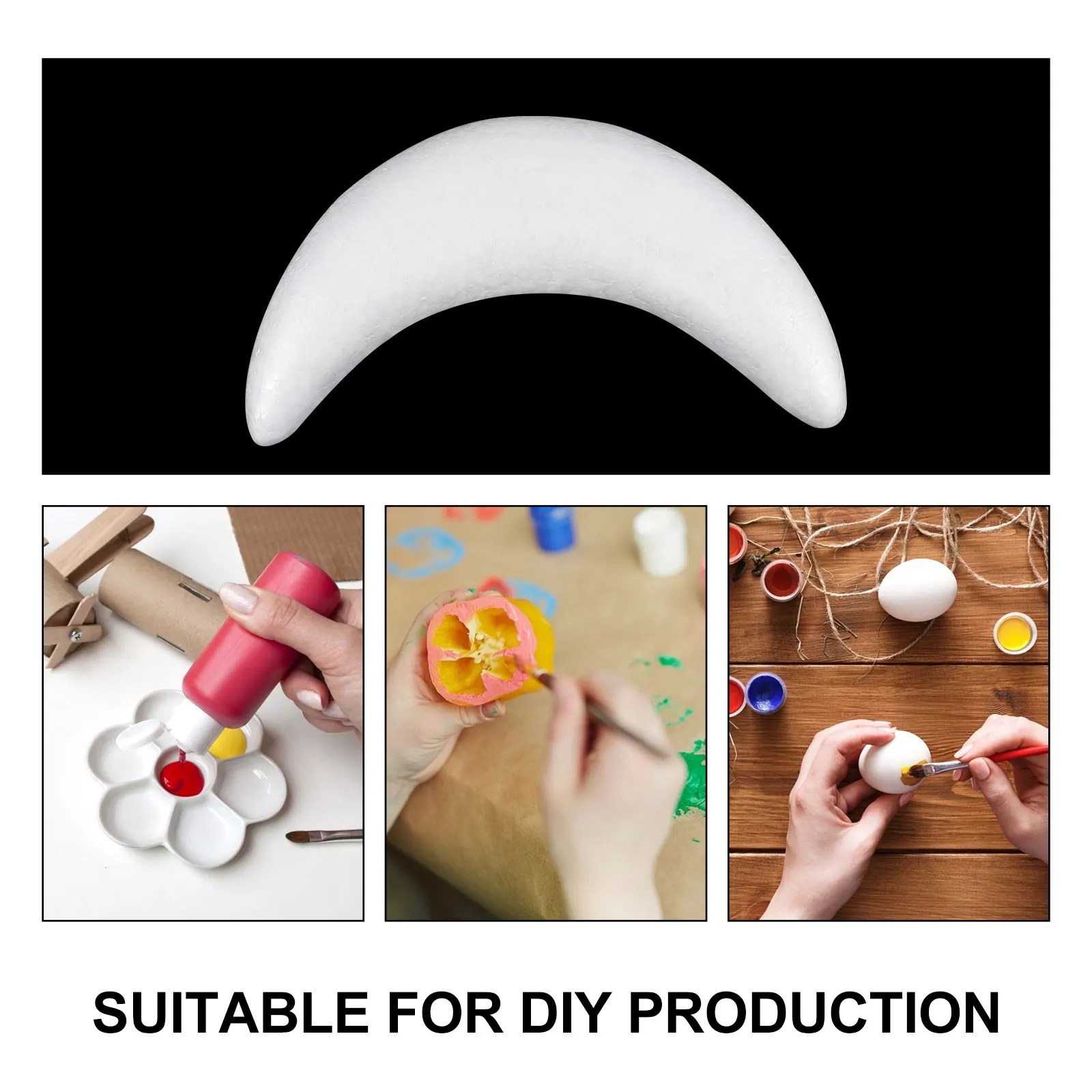 10pcs Moon Embryo Painting Kits White Foam Mold Kids Art Craft Toys Creative Skills Birthday Party Games Safe