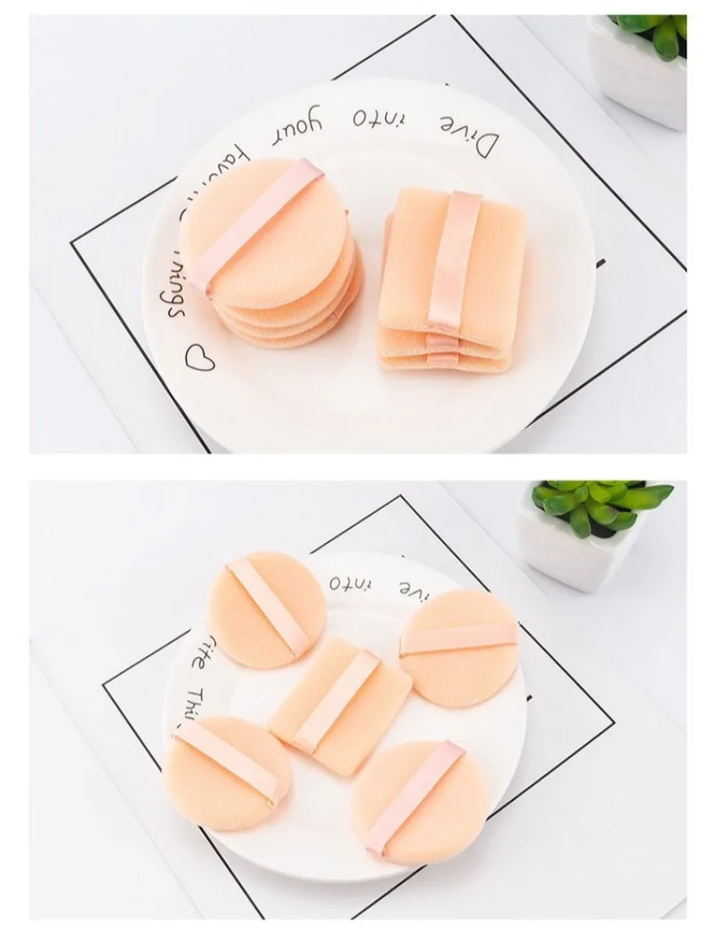 2개입 원형 얼굴 파우더 파운데이션 퍼프 휴대용 부드러운 화장품 퍼프 메이크업 파운데이션 스펀지 전문가용