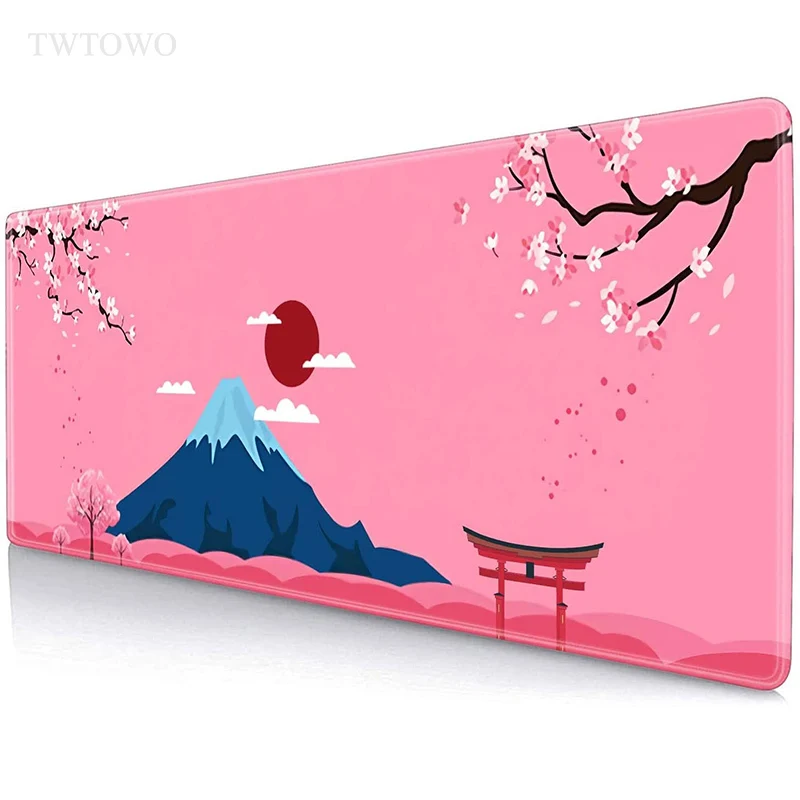 

Pink Mt Fuji Cherry Blossom Sakura Mouse Pad Gaming XL Custom Home New Mousepad XXL Mouse Mat Natural Rubber Mice Pad Mouse Mat