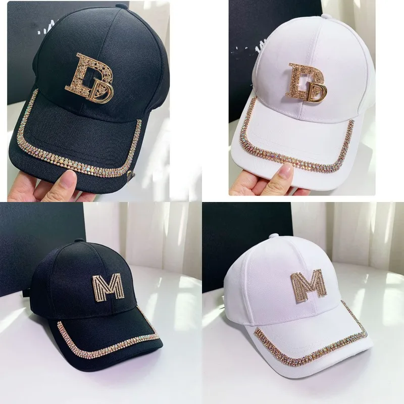 Gold Sequins Hip Hop Caps Women Club Party Baseball Cap Sunhat Diamond M D Letter Visors Hats Fashion Korean Version Summer Hat