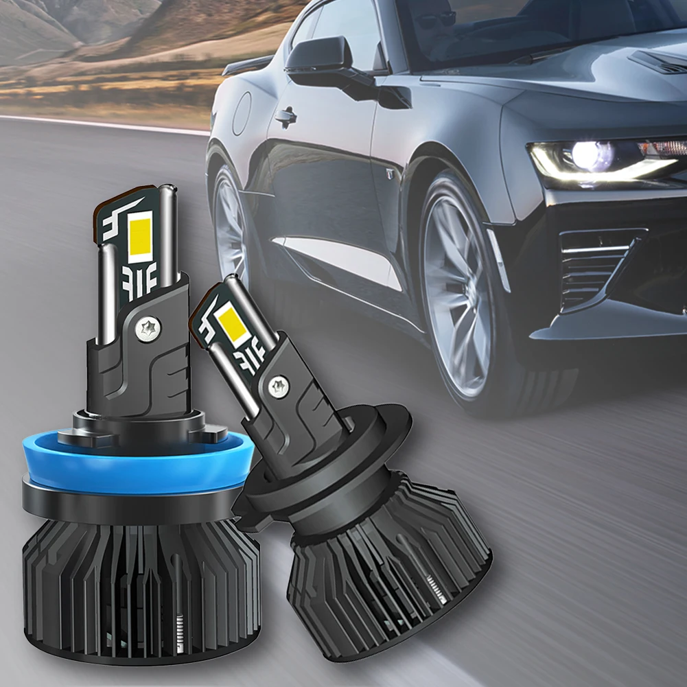 

2Pcs H11 Auto LED Lamp Fog Bulb IP68 Waterproof LED Headlight Bulbs 200W 20000LM Fog Lights DC 9-16V Car LED Headlight
