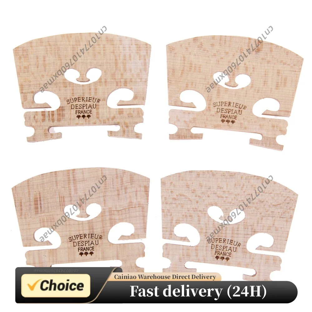 4pcs Acoustic Violin Bridges Regular Maple Wood Fiddle Bridge Handmade Professional for 4/4 Size Musical Instrument Accessories