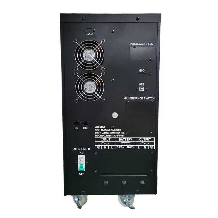 เครื่องสำรองไฟแบบออนไลน์ (UPS) ขนาด 6kVA ระบบแปลงกระแสไฟฟ้าสองชั้น พร้อมแบตเตอรี่ภายนอกสำหรับทีวี ช่วยปรับสมดุลแรงดันไฟฟ้า เหมาะสำหรับทีวี
