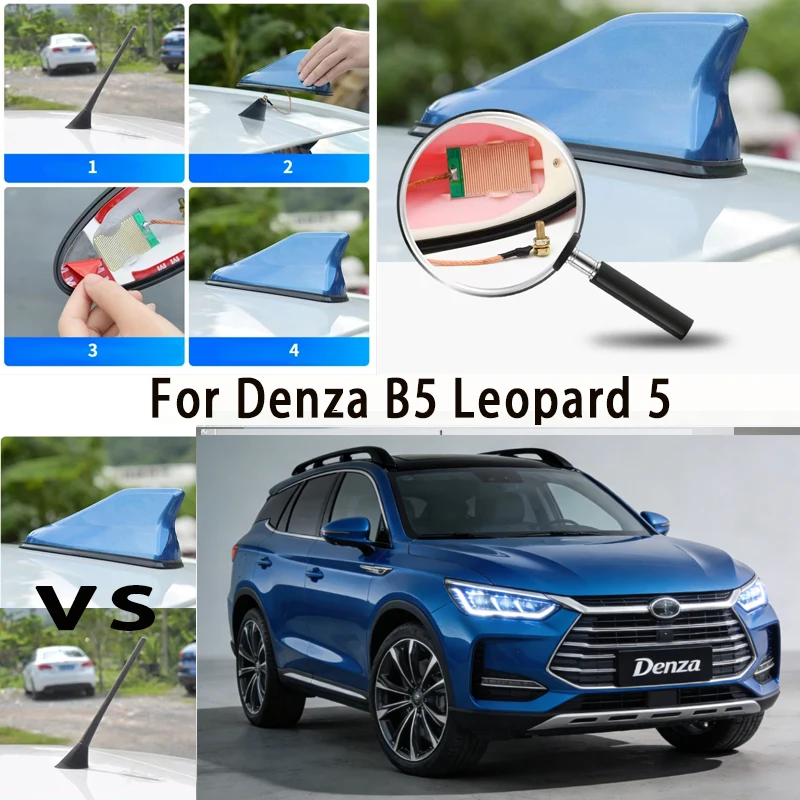 

Антенна-«акулий плавник» для Denza B5 Leopard 5, устанавливаемая на крышу автомобиля, с усилителем сигнала AM/FM для автотюнинга