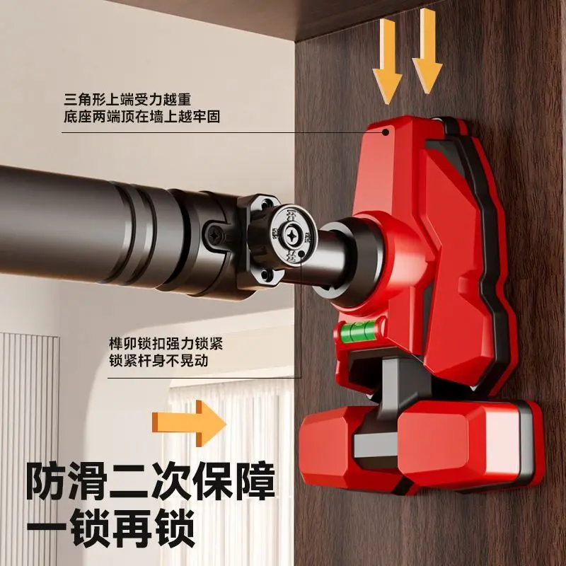 Heavy Duty No Drill Horizontal Bar,Stainless Steel Tension Mount Doorway Pull Up Bar With Double Lock Anti Slip Base For Home