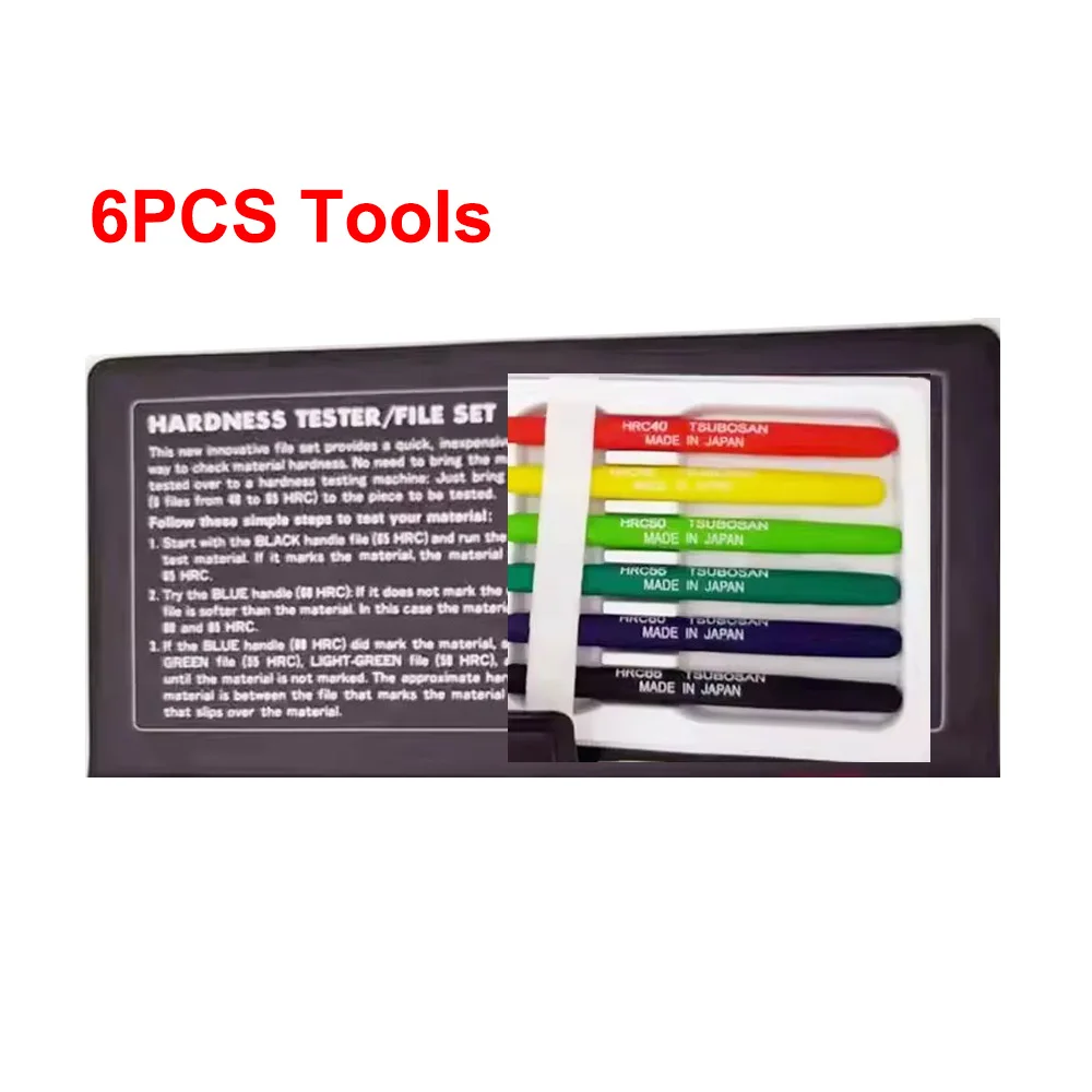 

6PCS Tools Hardness Tester Checker File HRC40-HRC65 Set tool black box/lot