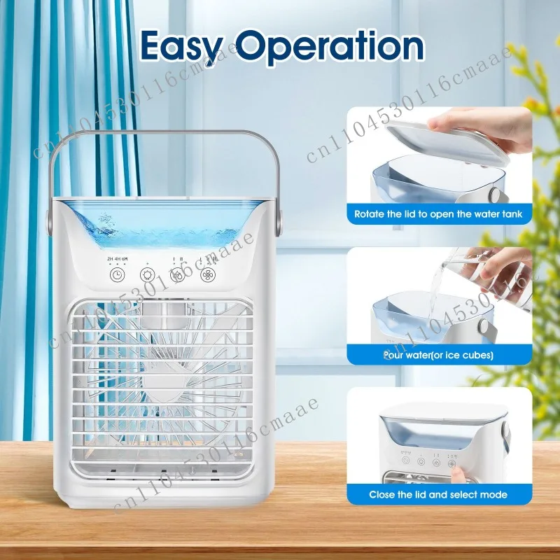 Third-gear Colorful Light Desktop Cold Fan Air Conditioner USB700ML Water Tank Adjustable Up and Down Second-gear Atomization