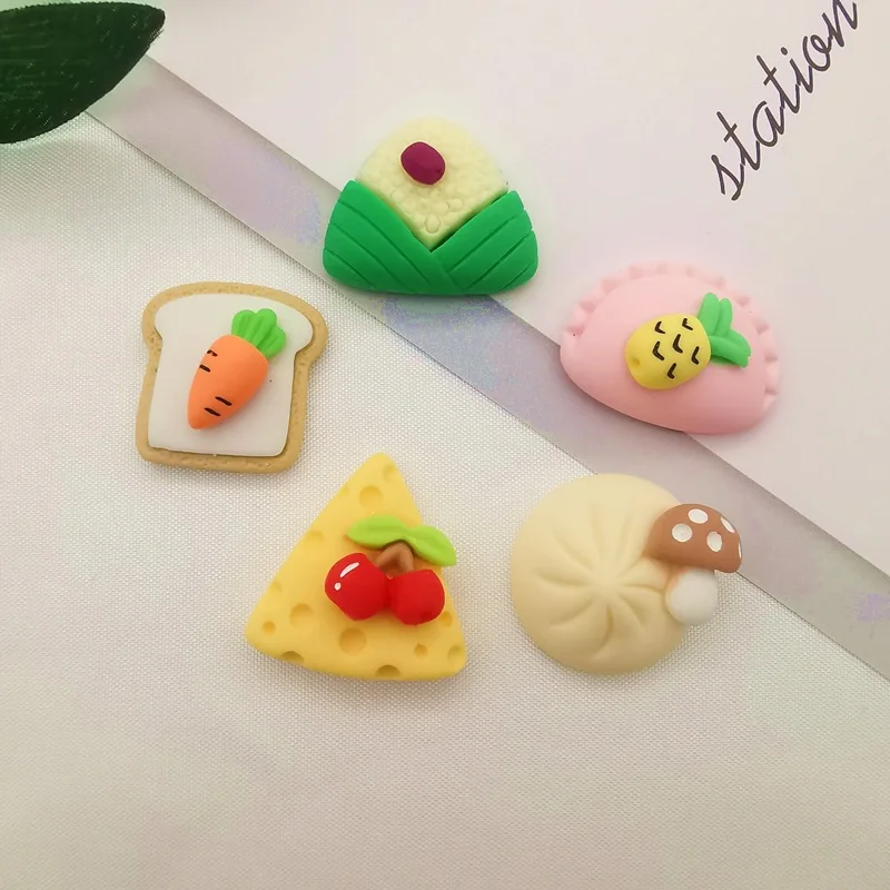 10Pcs Kawaii Food And Play Resin DIY Shoes Hat Icebox Barrette Mobile Phone Case Scrapbook Cream Glue Flat Back Resin