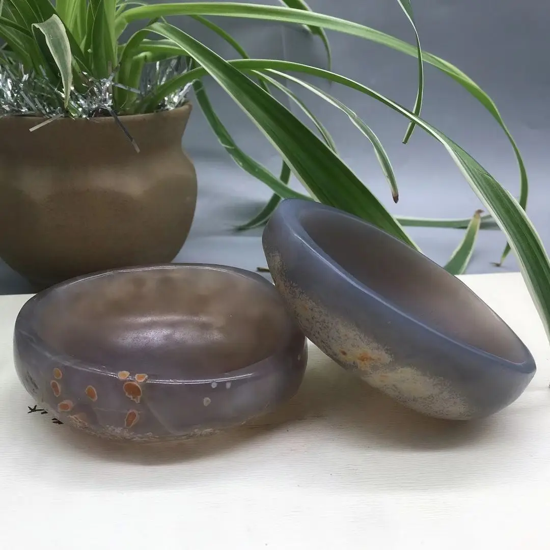 Natural Crystal Agate Bowl Home Decoration Stones Healing Ashtray Crystal Ashtray for Relaxing Environment