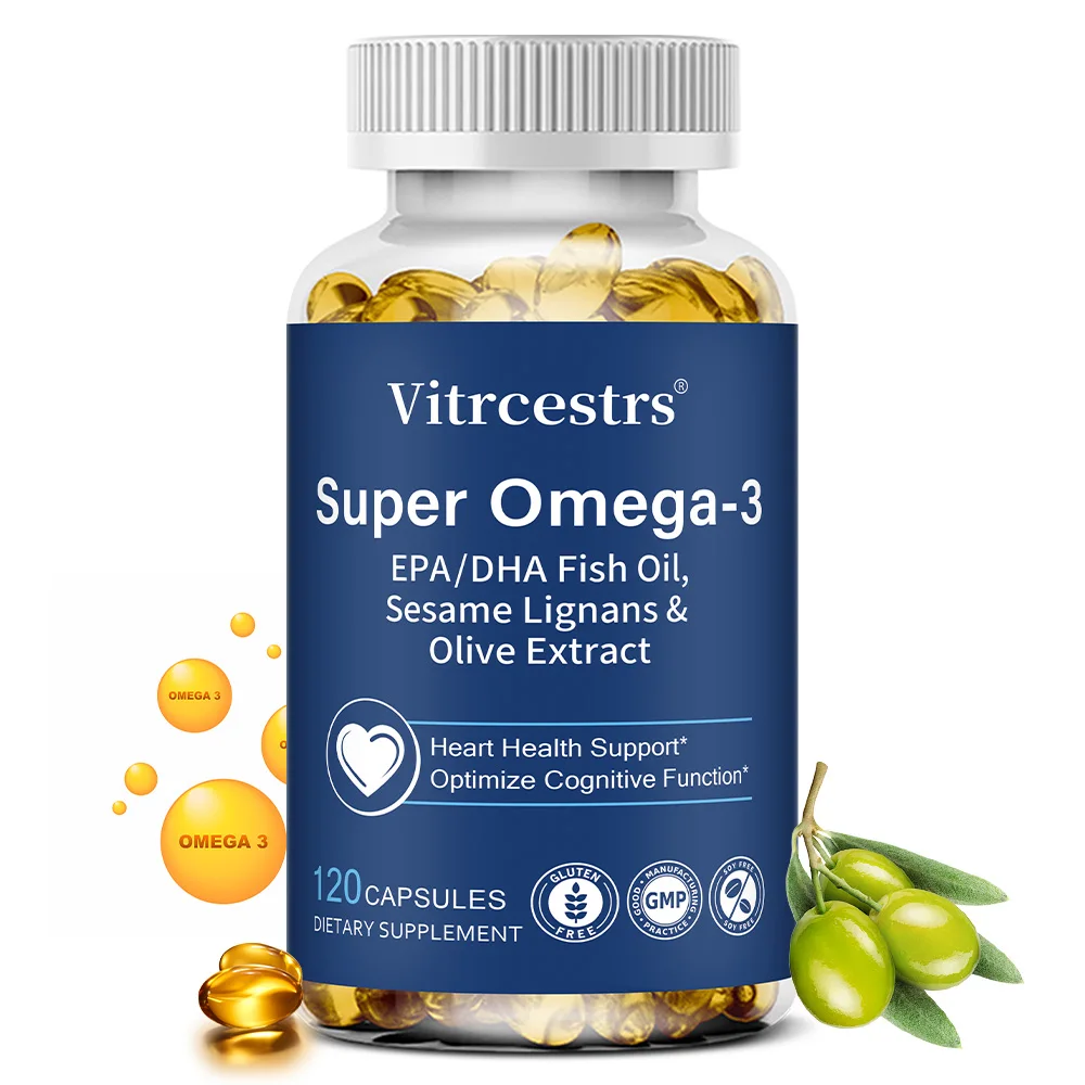 

Omega 3 Fish Oil - with EPA, DHA, Good for Eye, Brain, Joint and Immune System Health, Increases Energy, Antioxidant