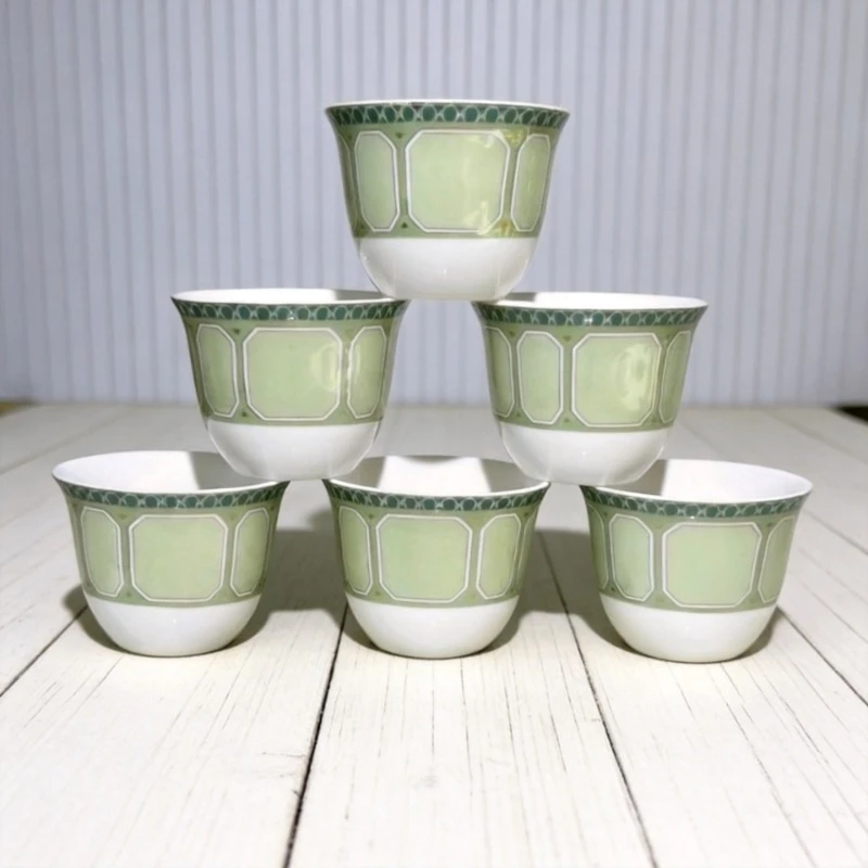 European Style Turkish Middle Eastern Concentrated Small Tea Cups Bone China Coffee Cups for Banquet Wedding Housewarming