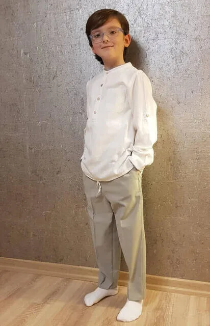 

IQRAH Gray Children Baggy Pants-Hajj Umrah Gown