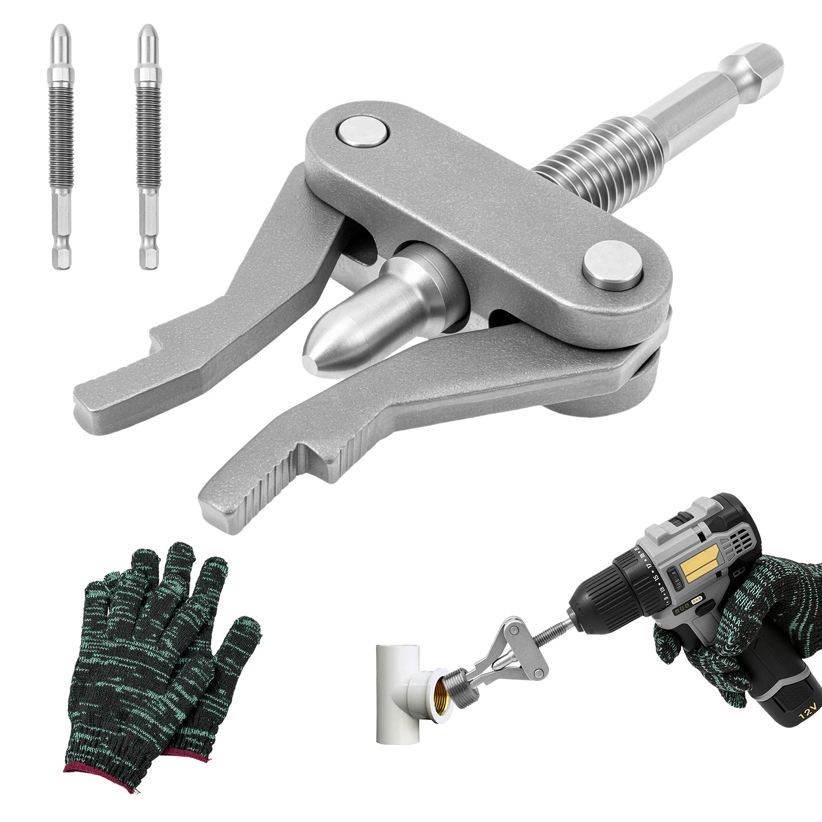 Broken Pipe Extractor Tool Broken Thread Puller Hex Shank Power Drill for PPR PVC Plastic MPP Pipes DN20/25/32 1/2″ 3/4″ 1″Inch